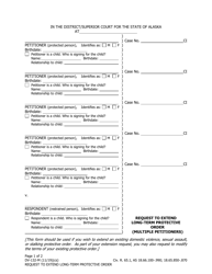 Form DV-132 Request to Extend Long-Term Protective Order (Multiple Petitioners) - Alaska