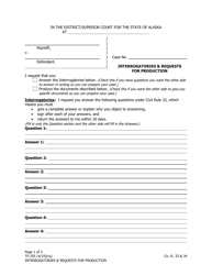 Form TF-255 Interrogatories and Requests for Production - Alaska