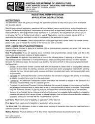 Instructions for Form AZDA-HEMPAPPLICATION &quot;Industrial Hemp Program Application&quot; - Arizona