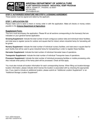 Instructions for Form AZDA-HEMPAPPLICATION Industrial Hemp Program Application - Arizona, Page 3