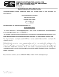 Instructions for Form AZDA-HEMPAPPLICATION Industrial Hemp Program Application - Arizona, Page 4