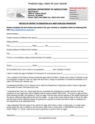 Notice of Intent to Register as a Nest Run Egg Producer - Arizona, Page 4