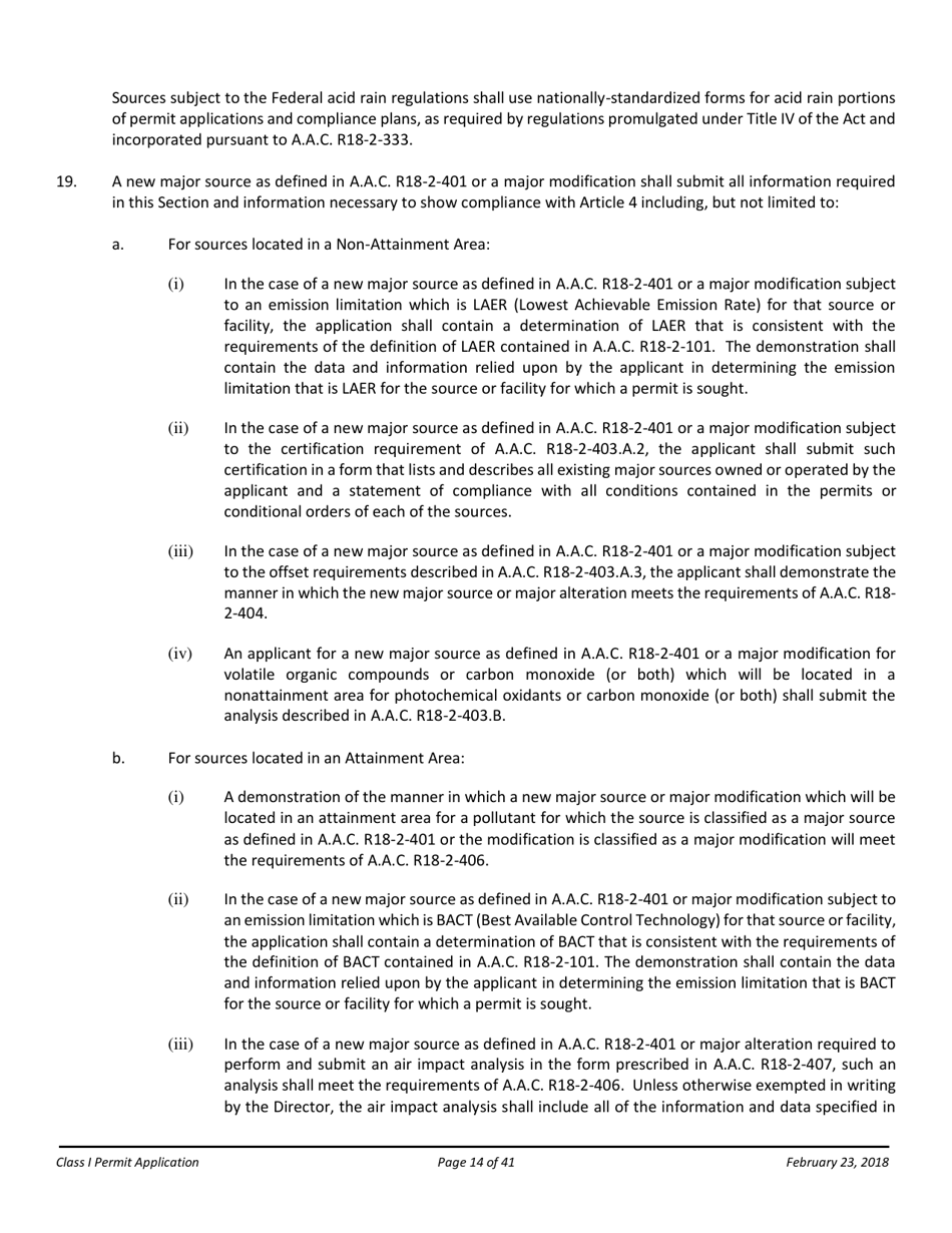 Air Quality Class I Permit Application - Arizona, Page 14