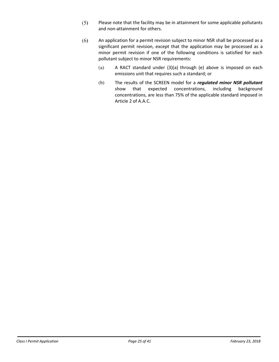 Air Quality Class I Permit Application - Arizona, Page 25