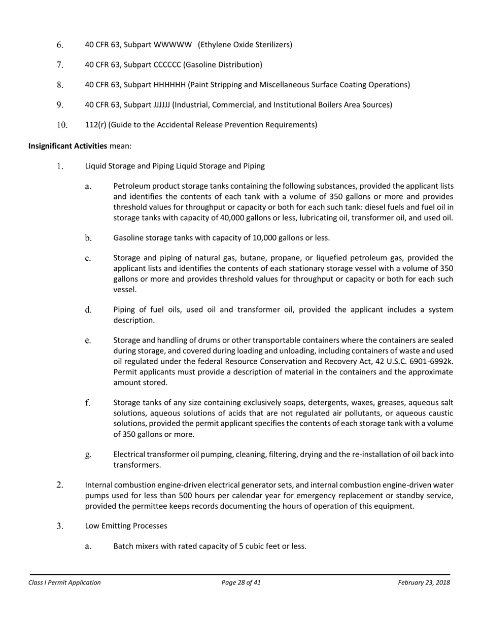 Air Quality Class I Permit Application - Arizona, Page 28