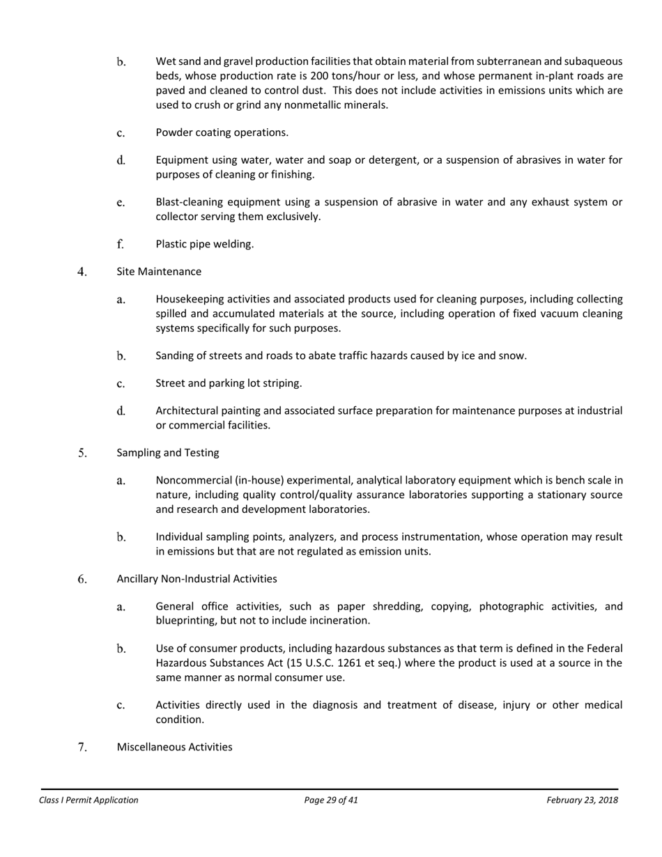 Air Quality Class I Permit Application - Arizona, Page 29
