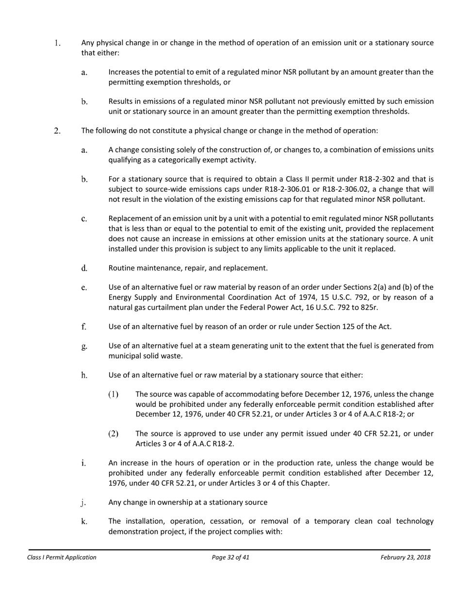 Air Quality Class I Permit Application - Arizona, Page 32