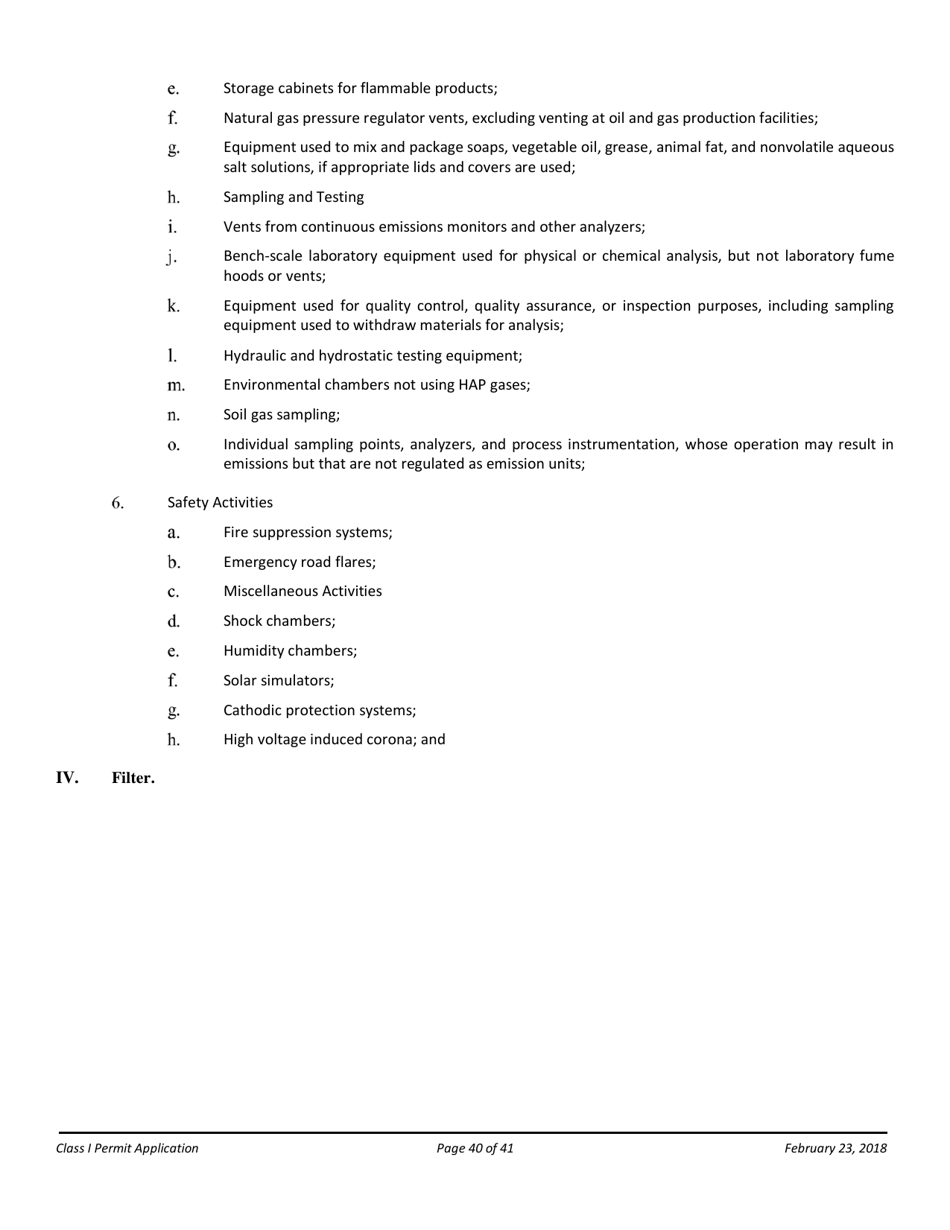Air Quality Class I Permit Application - Arizona, Page 40