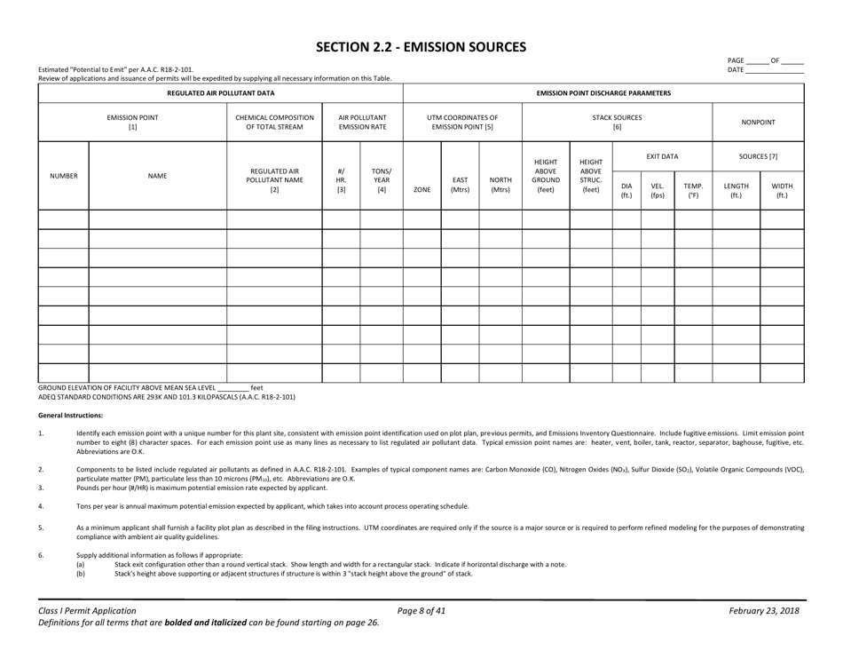 Air Quality Class I Permit Application - Arizona, Page 8