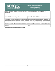 AZPDES Multi-Sector General Permit (Msgp) Compliance: 5-day Written Report - Arizona, Page 2