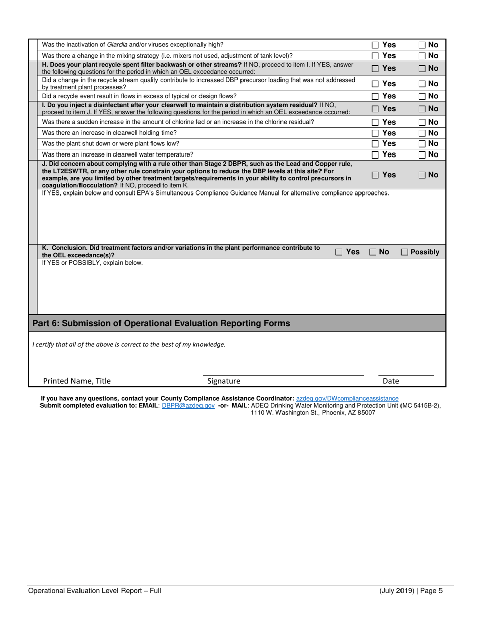 Stage 2 Disinfection Byproducts Operational Evaluation Level Report - Full - Arizona, Page 5