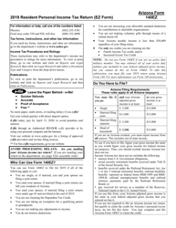 Document preview: Instructions for Arizona Form 140EZ, ADOR10534 Resident Personal Income Tax Return (Ez Form) - Arizona