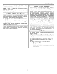 Instructions for Arizona Form 120 Arizona Corporation Income Tax Return - Arizona, Page 20