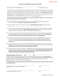 Document preview: Attachment 0C Transitional Homeless Certification Form - Arizona