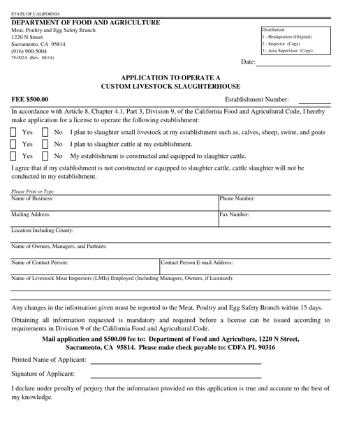 Form 79-002A  Printable Pdf