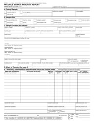 Form DPR-ENF-002 Produce Sample Analysis Report - California