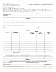 Form CDTFA-775 Application for Approval and Declaration of Destruction for Spoiled Beer or Wine - California