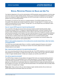 Form CDTFA-715 &quot;Request for Special Reporting Periods&quot; - California