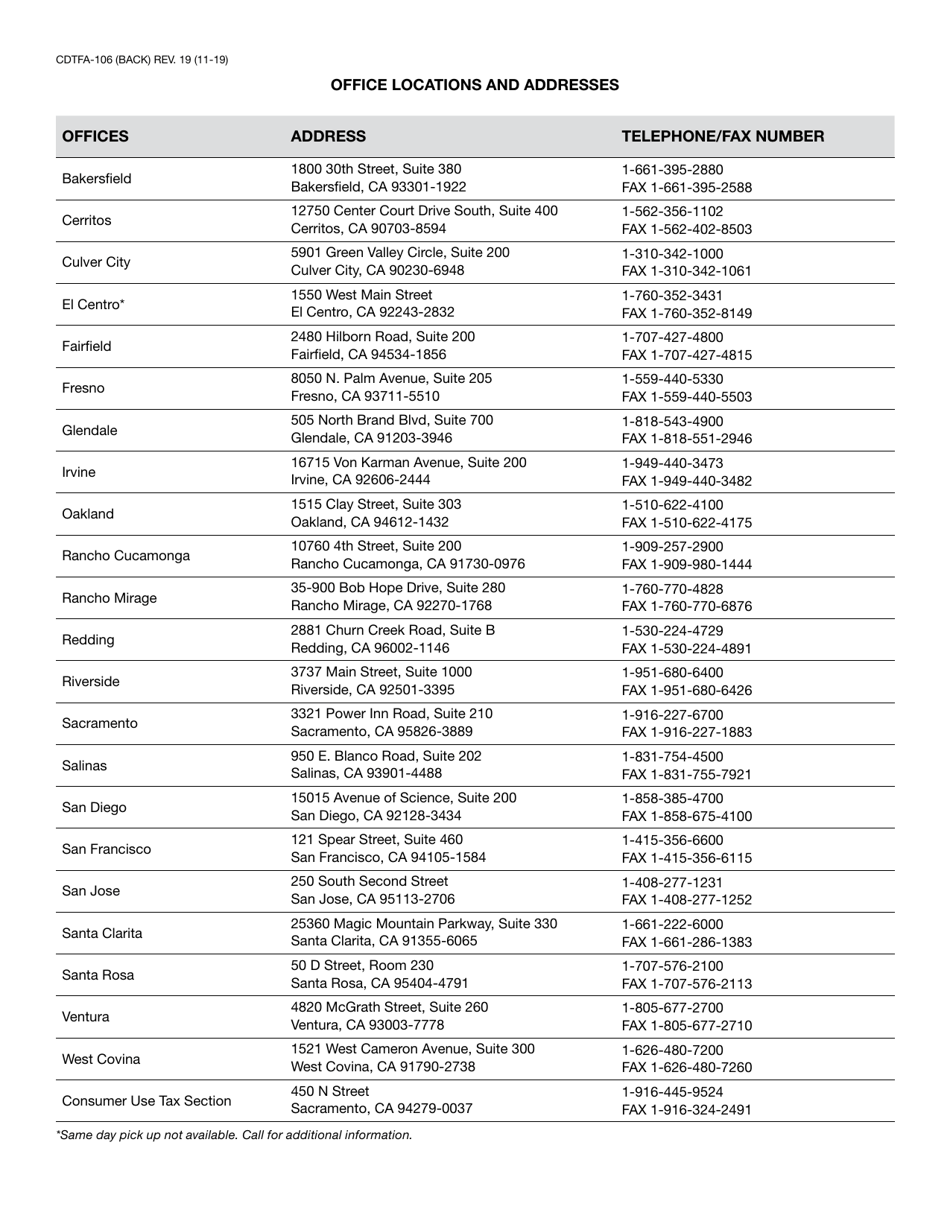 Form CDTFA-106 Vehicle / Vessel Use Tax Clearance Request - California, Page 3
