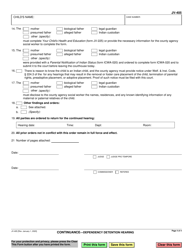 Form JV-405 Continuance - Dependency Detention Hearing - California, Page 4