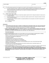 Form JV-421 Dispositional Attachment: Removal From Custodial Parent - Placement With Nonparent - California, Page 6