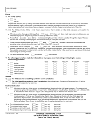 Form JV-430 Findings and Orders After Six-Month Status Review Hearing - California, Page 3