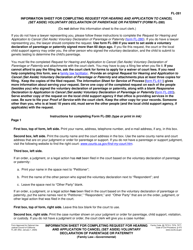 Document preview: Instructions for Form FL-280 Request for Hearing and Application to Cancel (Set Aside) Voluntary Declaration of Parentage or Paternity - California