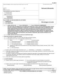 Document preview: Formulario FL-630 Fallo Sobre Las Obligaciones De Los Padres - California (Spanish)