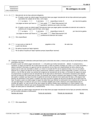 Formulario FL-630 Fallo Sobre Las Obligaciones De Los Padres - California (Spanish), Page 2