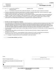 Formulario FL-630 Fallo Sobre Las Obligaciones De Los Padres - California (Spanish), Page 3