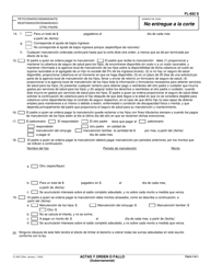 Formulario FL-692 Actas Y Orden O Fallo (Gubernamental) - California (Spanish), Page 3