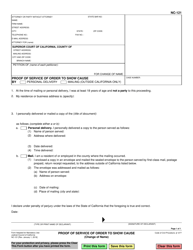 Document preview: Form NC-121 Proof of Service of Order to Show Cause - California