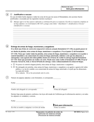 Formulario GV-120 Respuesta a La Peticion De Orden De Restriccion De Violencia Armada - California (Spanish), Page 2