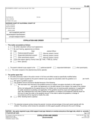 Document preview: Form FL-625 Stipulation and Order (Governmental) - California