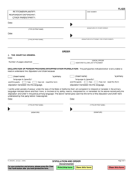 Form FL-625 Stipulation and Order (Governmental) - California, Page 4