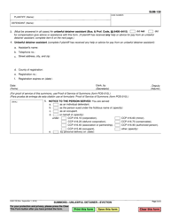 Form SUM-130 Summons - Unlawful Detainer - Eviction - California (English/Spanish), Page 2