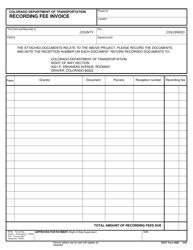 Document preview: CDOT Form 696 Recording Fee Invoice - Colorado