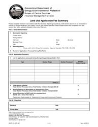 Document preview: Form DEEP-FS-APP-001 Land Use Application Fee Summary - Connecticut