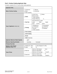 Form DEEP-NSR-APP-205 Attachment E-205 Surface Coating or Printing Operations Supplemental Application Form - Connecticut, Page 2