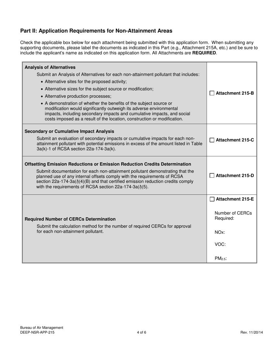 Form DEEP-NSR-APP-215 Attachment J Non-attainment Review Form - Connecticut, Page 4