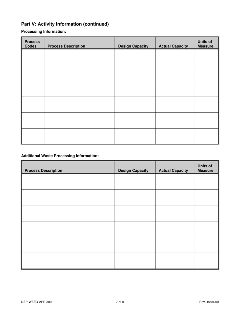 Form DEP-WEED-APP-300 Permit Application for Cgs Section 22a-454 Waste Facilities - Connecticut, Page 7