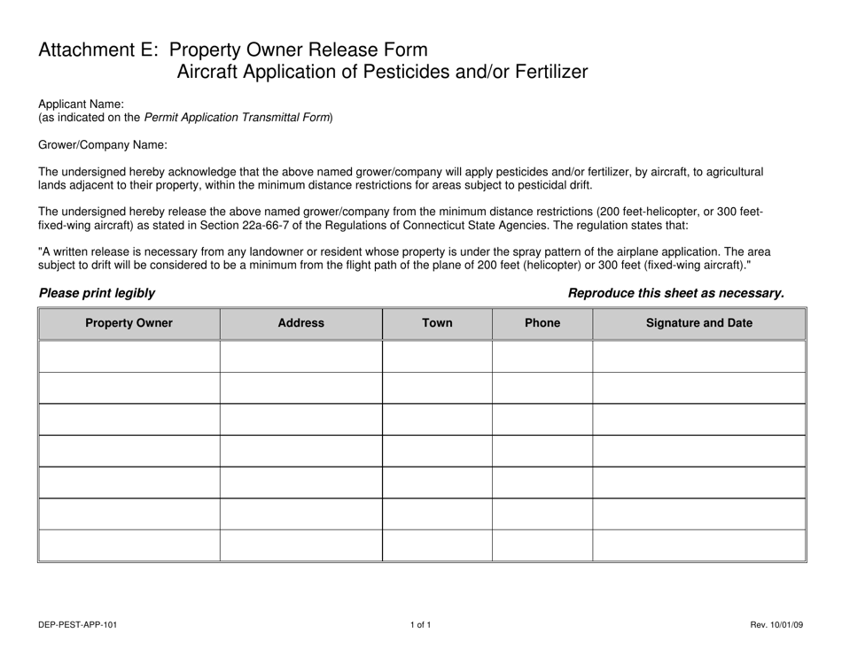 Form DEP-PEST-APP-100 Permit Application for Pesticide and / or Fertilizer Application by Aircraft - Connecticut, Page 6