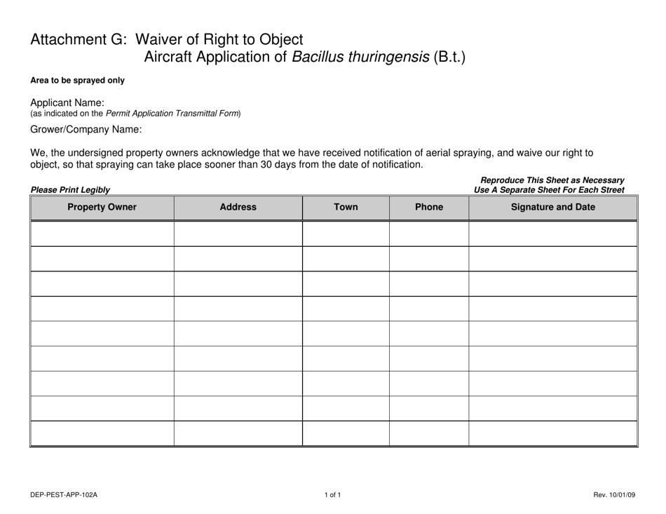 Form DEP-PEST-APP-100 Permit Application for Pesticide and / or Fertilizer Application by Aircraft - Connecticut, Page 8