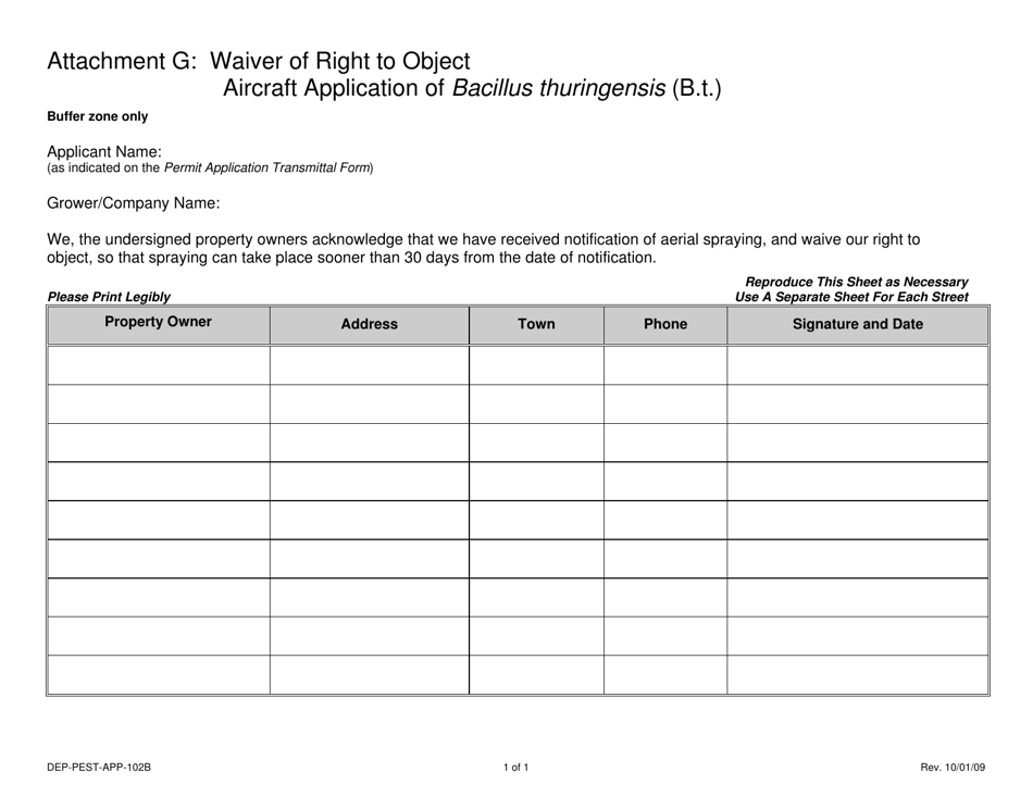 Form DEP-PEST-APP-100 Permit Application for Pesticide and / or Fertilizer Application by Aircraft - Connecticut, Page 9