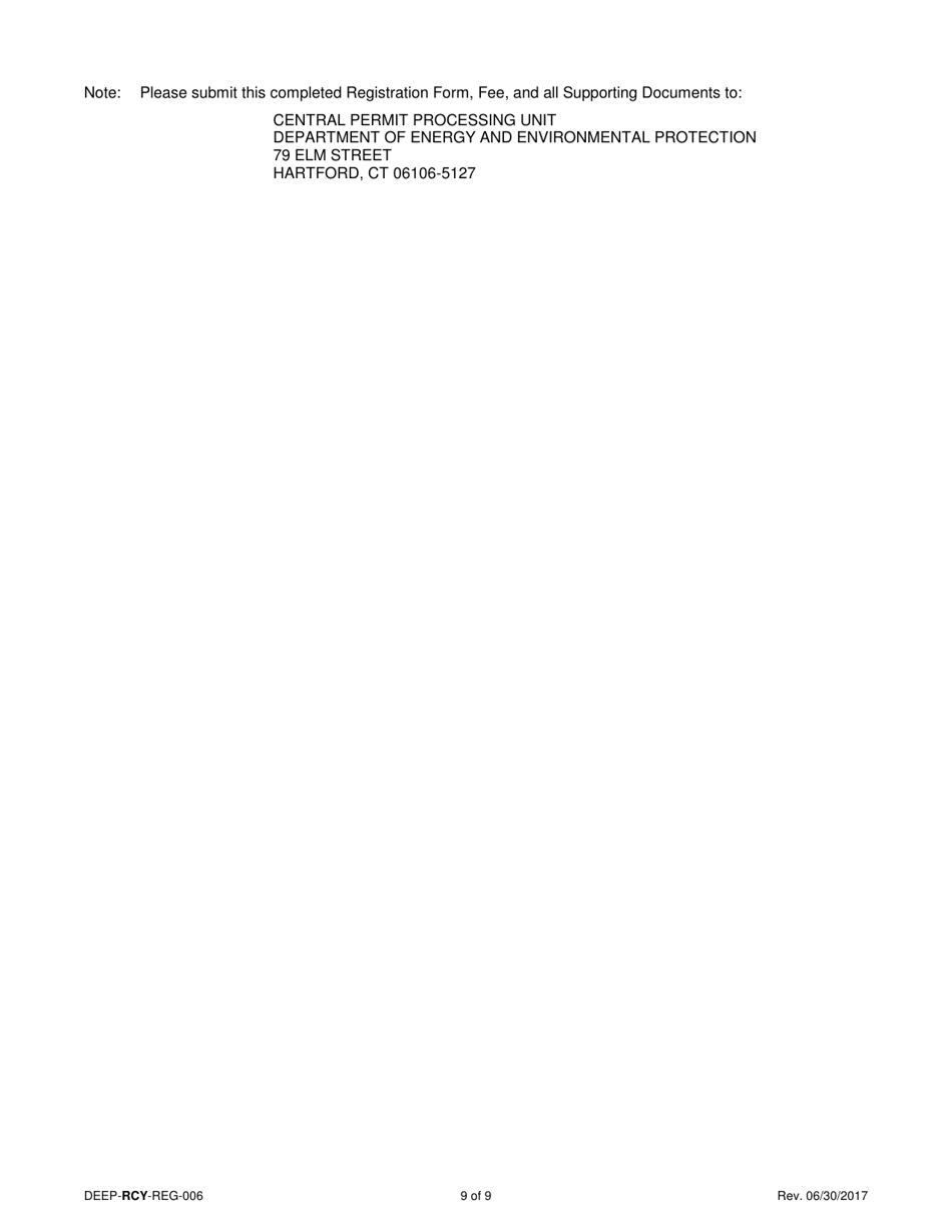 Form DEEP-RCY-REG-006 General Permit Registration Form for the Addition of Grass Clippings at Registered Leaf Composting Facilities - Connecticut, Page 9