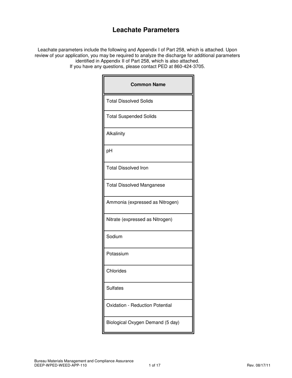 Form DEEP-WPED-WEED-APP-110 Checklist for Solid Waste Disposal Areas - Connecticut, Page 9