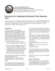 Instructions for Form DEEP-HHW-REPORT-001 Hazardous Waste Reporting Form - Connecticut