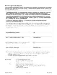 Form DEEP-RCY-REG-007 General Permit Registration Form to Perform One Day Collections of Certain Wastes and Household Hazardous Waste - Connecticut, Page 4