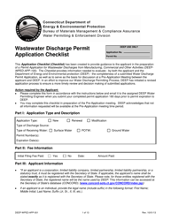 Document preview: Form DEEP-WPED-APP-001 Wastewater Discharge Permit Application Checklist - Connecticut
