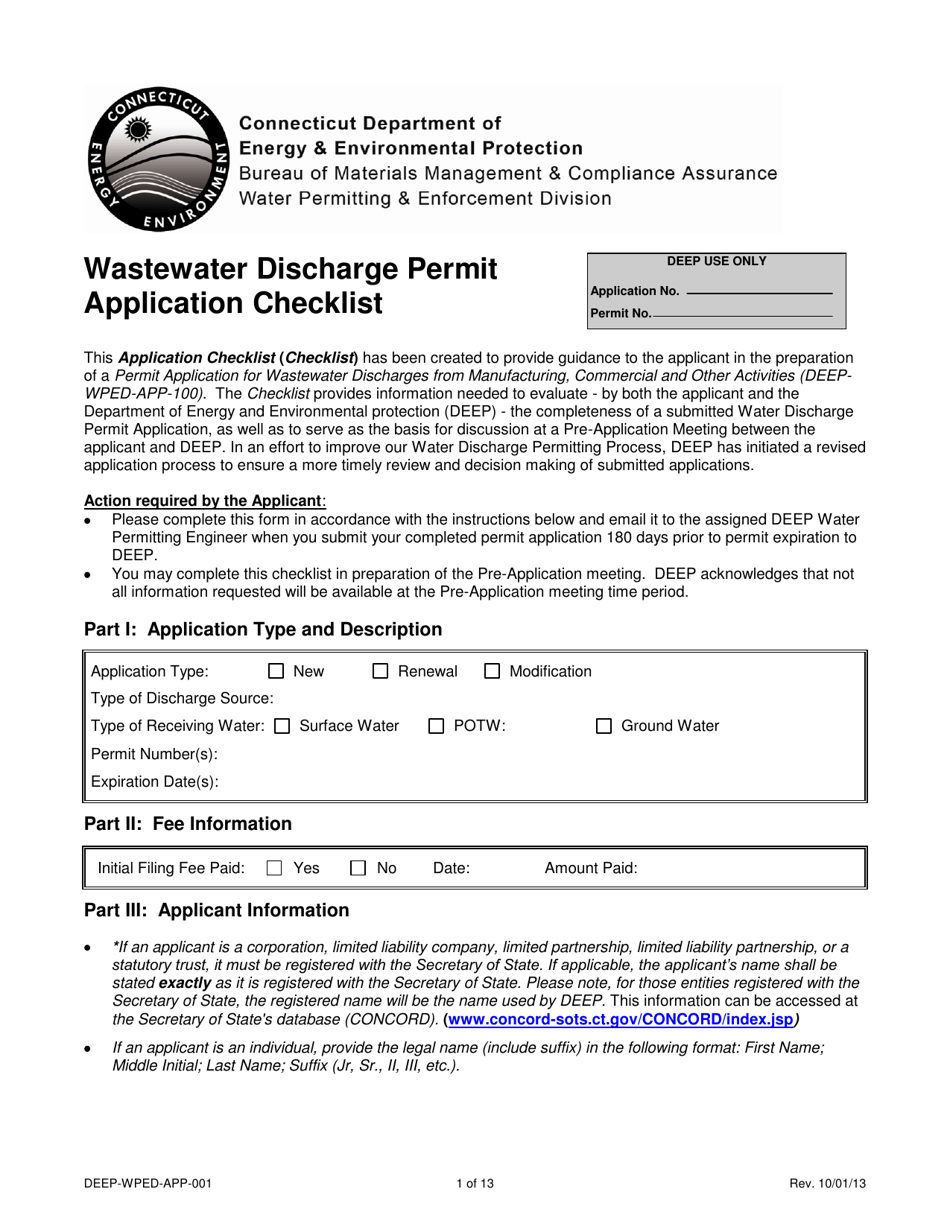 Form DEEPWPEDAPP001 Fill Out, Sign Online and Download Printable